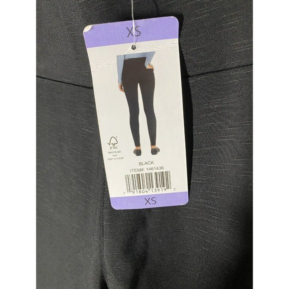 Matty M Womens High Rise Slub Ponte Leggins  Back Pockets Size XS Black - Picture 8 of 9